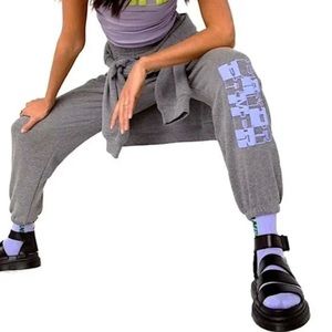 NWOT Daydreamer Checkered Puff Letter Logo Sweatpants